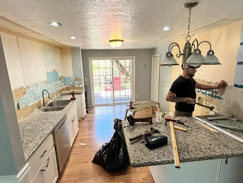 Kitchen demolition and remodeling work by All City Exteriors LLC