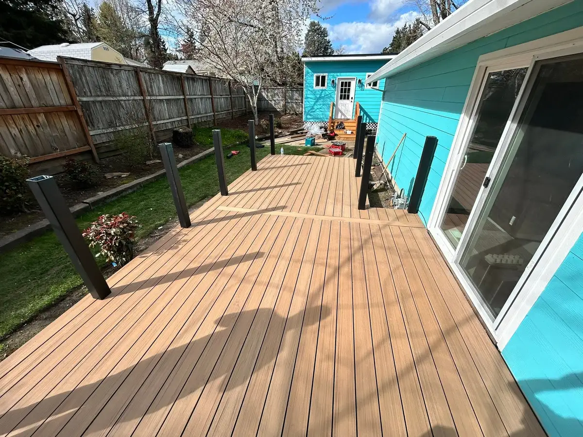 Deck construction project near Portland, OR